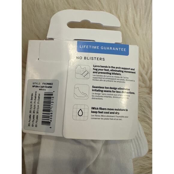 Feetures High Performance Ultra Light Cushion Quarter Socks – Large (NEW) - Picture 10 of 10